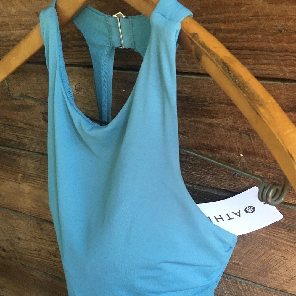 Athleta Maldives High Neck Tankini 32B/C Skylark Blue NWT